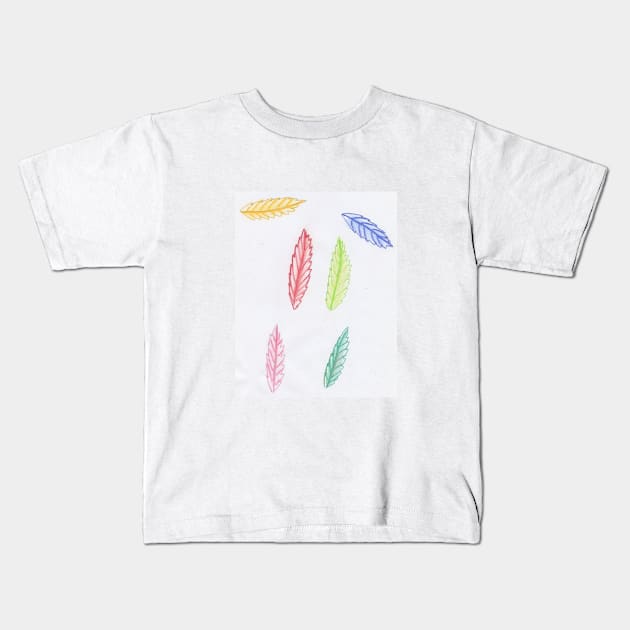 Coloured Leaves Kids T-Shirt by Izzyolda